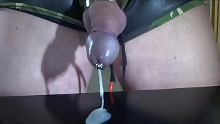 estim e-stim cum sperm load flick through dilator cock milking