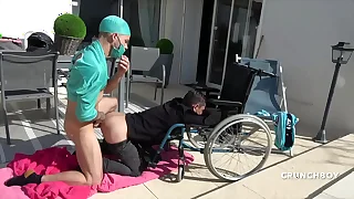 down in the mouth Hanydcapped twink used bareback by kevin DAVID for CRUNCHBOY &excl;&excl; i was his thirst to make a porn clip &excl;